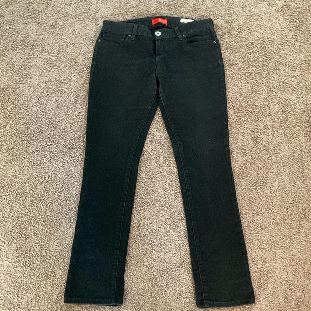 Guess Medium Rise Skinny Sarah Fit Black Jeans Size 32